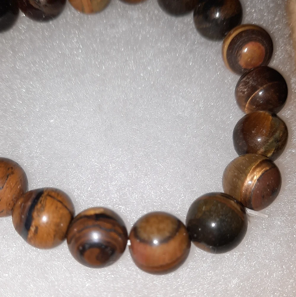 Tiger's eye beaded stretch bracelet unisex Gemstone Chakra Healing